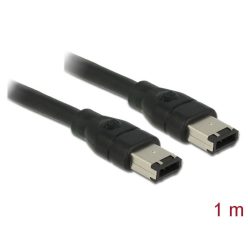 DeLock FireWire cable 6 pin male > 6 pin male 1m Black