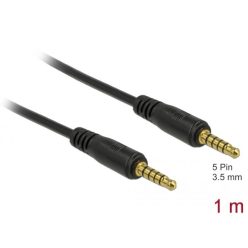 DeLock Stereo Jack Cable 3.5 mm 5 pin male to male 1m Black