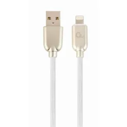   Gembird Premium rubber 8-pin charging and data cable 2m White