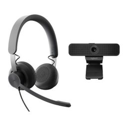   Logitech C925e Webkamera Black + UC-Kompatibilis Zone Wired Headset Black