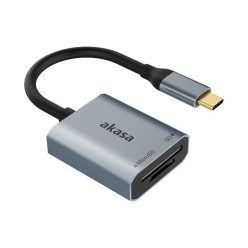 Akasa USB 3.2 Type-C Dual Card Reader Grey