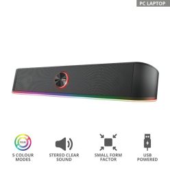 Trust GXT 619 Thorne RGB Illuminated Soundbar Black