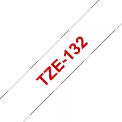 Brother TZe-132 laminált szalag (12mm) Red on Clear - 8m