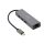 Gembird USB-C Gigabit network adapter with 3-port USB 3.1 hub Grey