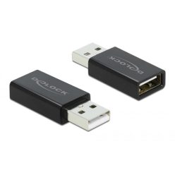   DeLock USB 2.0 Adapter Type-A male to Type-A female Data Blocker Black