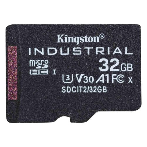 Kingston 32GB microSDHC Class 10 CL10 U3 V30 A1 Industrial adapter nélkül