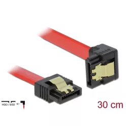   DeLock SATA 6 Gb/s Cable straight to downwards angled 30cm Red