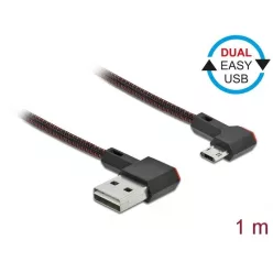   DeLock EASY-USB 2.0 Cable Type-A male to EASY-USB Type Micro-B male angled left/right 1m Black