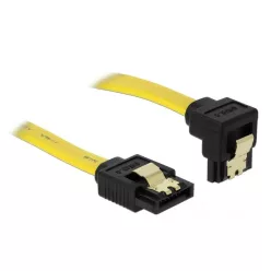   DeLock SATA 3 Gb/s Cable straight to downwards angled 10cm Yellow