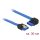 DeLock SATA 6 Gb/s receptacle straight > SATA receptacle right angled 30 cm blue with gold clips Cable Blue