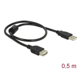   DeLock Extension cable USB 2.0 Type-A male > USB 2.0 Type-A female 0,5m Black