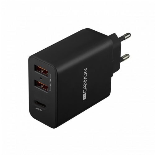 Canyon CNE-CHA08B Powerful Technology Multi-USB Wall Charger Black