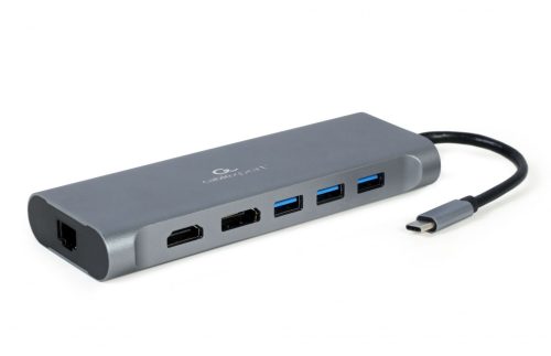 Gembird A-CM-COMBO8-01 USB Type-C 8-in-1 Multi-Port Adapter Space Grey