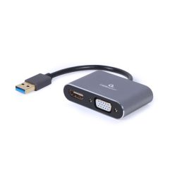   Gembird A-USB3-HDMIVGA-01 USB to HDMI + VGA Display Adapter Space Grey