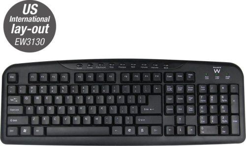 Ewent EW3130 Multimedia keyboard Black US