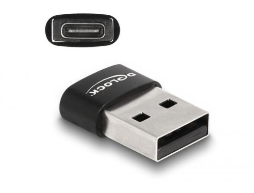 DeLock USB2.0 Adapter USB Type-A male to USB Type-C female Black