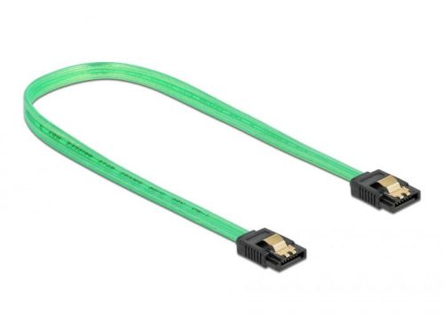 DeLock SATA 6 Gb/s Cable UV Glow Effect 70 cm Green