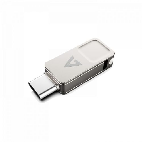 V7 128GB Flash Drive USB3.2 + Type-C Silver