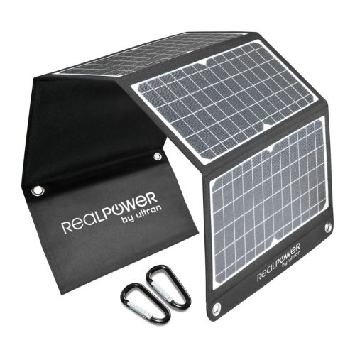 Realpower SP-30E Mobiles 30 W Solarpanel mit USB-A und USB-C Ports