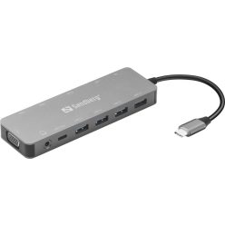 Sandberg USB-C 13-in-1 Travel Dock Grey