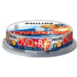Philips DVD+R 4,7GB 10x Hengeres 10db/csomag (10-es címke)