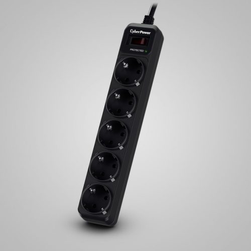 CyberPower B0520SC0-DE Túlfeszültségvédő Kapcsolóval 5DIN 1,8m Black