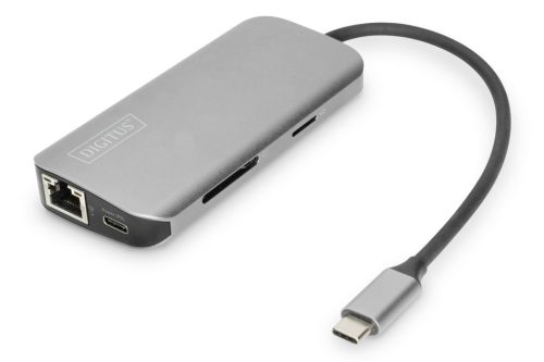 Digitus DA-70884 USB 3.2 Gen 1 (3.1 Gen 1) Type-C 5 Mbit/s dokking station Aluminium