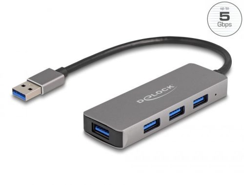 DeLock 4-portos USB3.2 HUB Silver