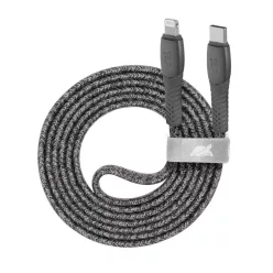   RivaCase PS6107 GR12 Type-C/Lightning nylon braided cable, 1,2m Grey