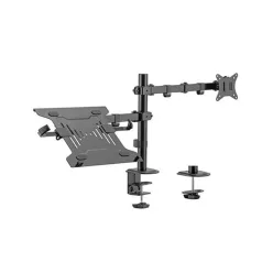   Gembird MA-DA-03 Adjustable Desk Mount With Monitor Arm And Notebook Tray Black