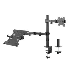   ACT AC8305 Single Monitor Arm with Laptop Arm 10"-32" Black