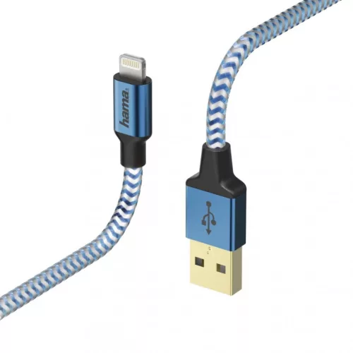 Hama FIC Lightning reflective adatkábel 1,5m Blue