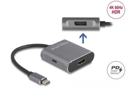 DeLock USB Type-C Splitter (DP Alt Mode) to 1xHDMI + 1xDisplayPort MST with USB Type-C PD