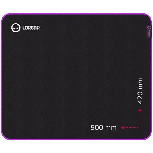 LORGAR Main 315 Egérpad Black/Purple