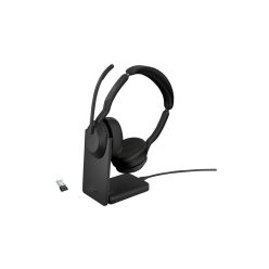   Jabra Evolve2 55 MS Stereo with Link380a Bluetooth Headset with Charging Stand Black