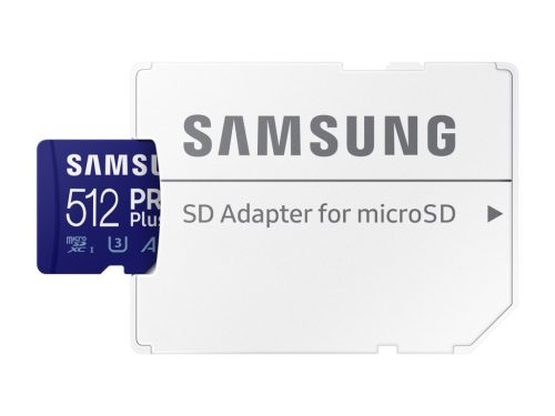 Samsung 512GB microSDXC Pro Plus Class10 U3 A2 V30 + adapterrel