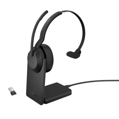 Jabra Evolve2 55 UC Mono with Link380a Bluetooth Headset with Charging Stand Black