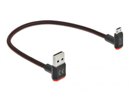 DeLock EASY-USB 2.0 Cable Type-A male to EASY-USB Type Micro male angled up / down 0,2m Black