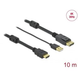 DeLock HDMI to DisplayPort cable 4K 30 Hz 10m Black