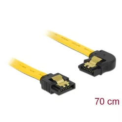 DeLock SATA 6 Gb/s Cable straight to left angled 0,7m Yellow