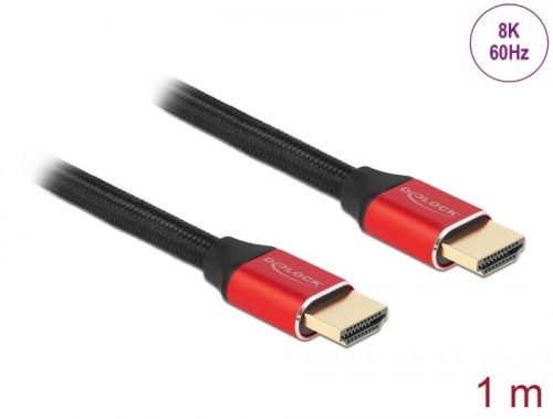 DeLock Ultra High Speed HDMI Cable 48 Gbps 8K 60 Hz 1m Black/Red