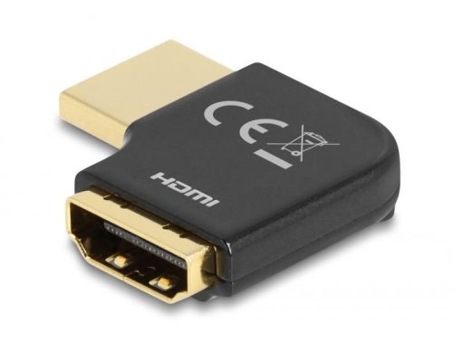 DeLock HDMI Adapter male to female 90° right angled 8K 60 Hz metal Black