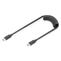 Digitus USB 2.0 - USB C to USB C Spiral Cable 1m Black