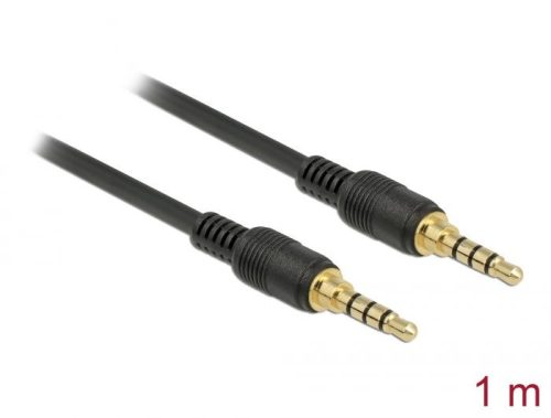 DeLock Stereo Jack Cable 3.5 mm 4 pin male > male 1m Black