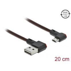   DeLock EASY-USB 2.0 Cable Type-A male to EASY-USB Type Micro-B male angled left / right 0,2m Black