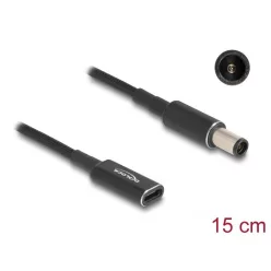   DeLock Adapter cable for Laptop Charging Cable USB Type-C female to HP 7,4x5,0mm male 15cm Black