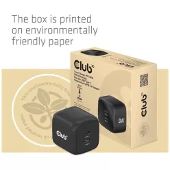 Club3D USB Charger Black+USB-C cable Red