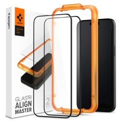   Spigen iPhone 15 Plus Screen Protector AlignMaster GLAS.tR FC Black (2 Pack)