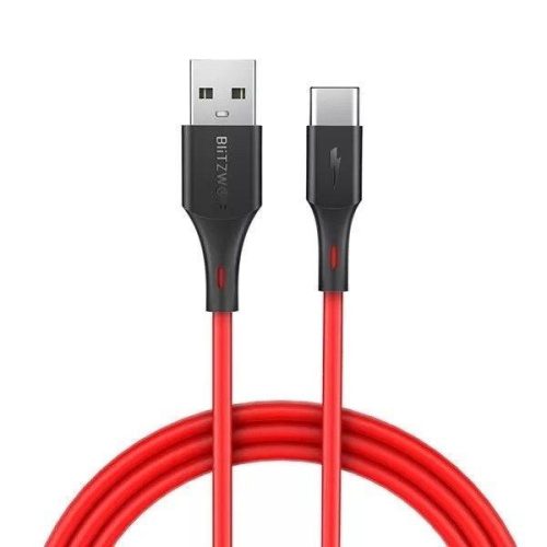 Blitzwolf BW-TC15 USB/Type-C adat- és töltőkábel 1,8m Red