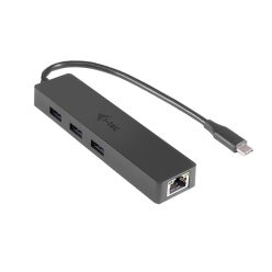   I-TEC 3-port USB-C Slim Passive HUB+Gigabit Ethernet Adapter Black